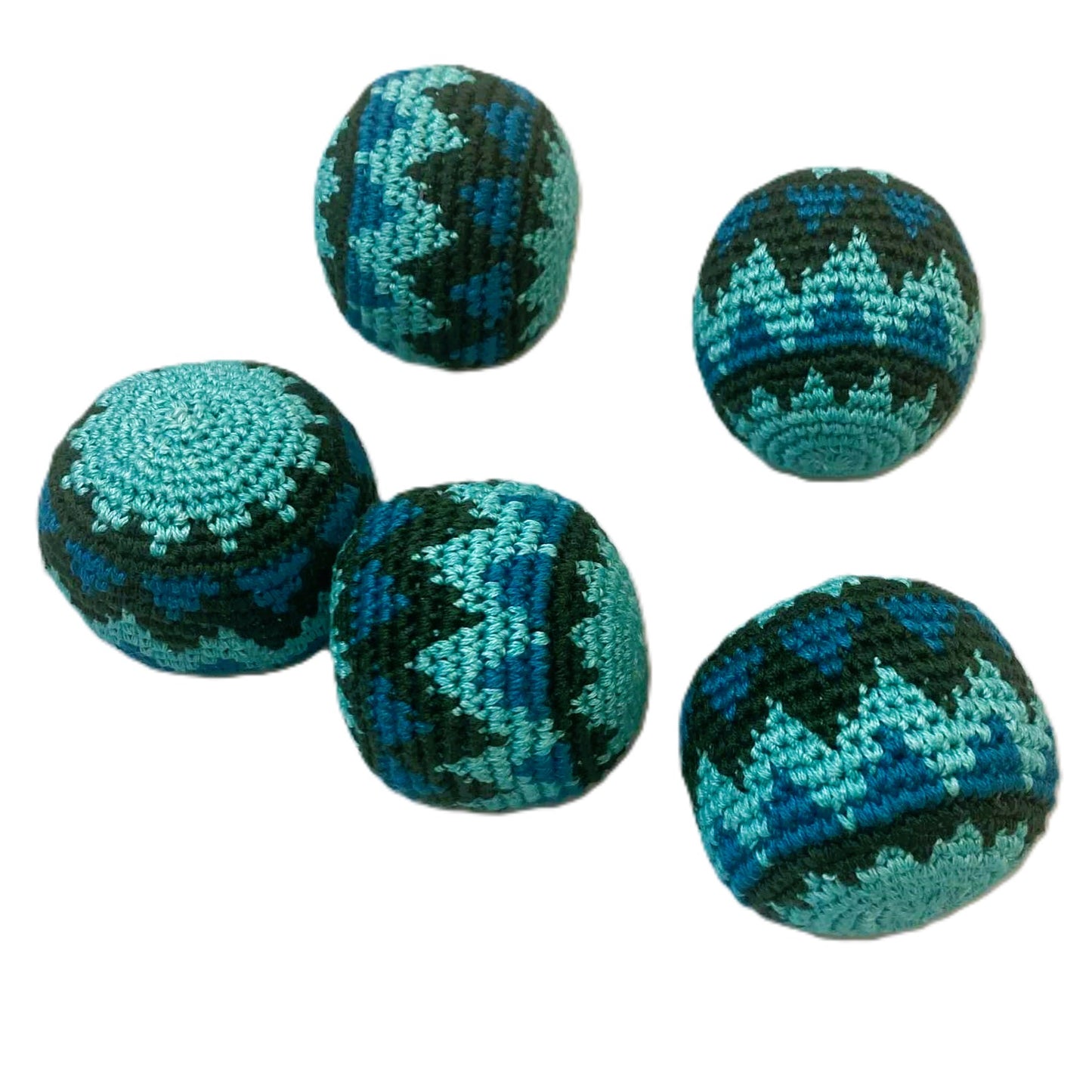 Hacky Sacks - Juggling Balls: Aqua ZigZag