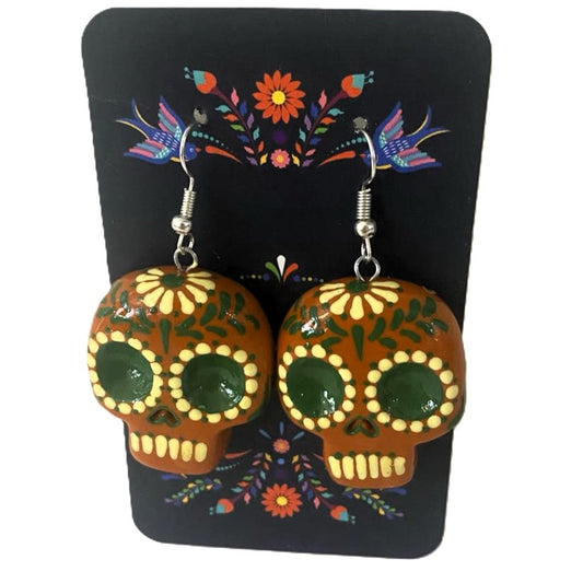 Skull Earrings Clay (Barro) Style