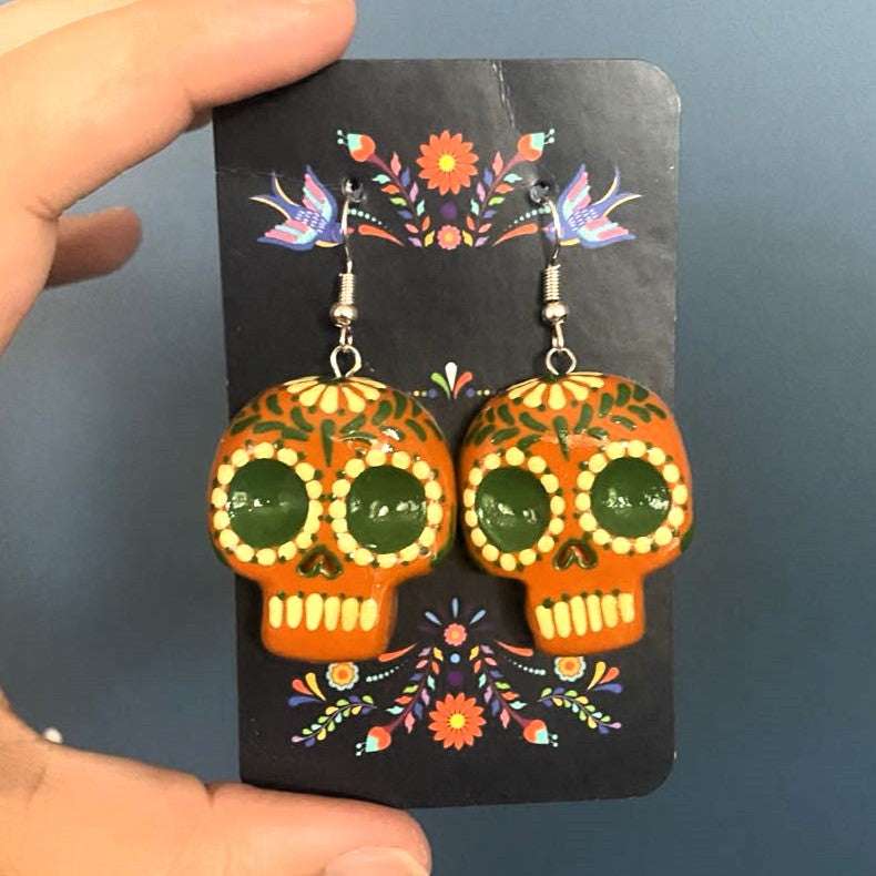 Skull Earrings Clay (Barro) Style