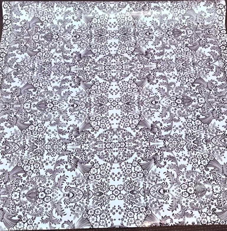 Mexican Oilcloth Fabric Black Eden