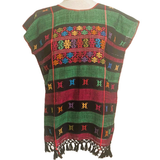 Traditional Treadle Loom Huipil - Made in Oaxaca - One Size XS to S- Amuzgo
