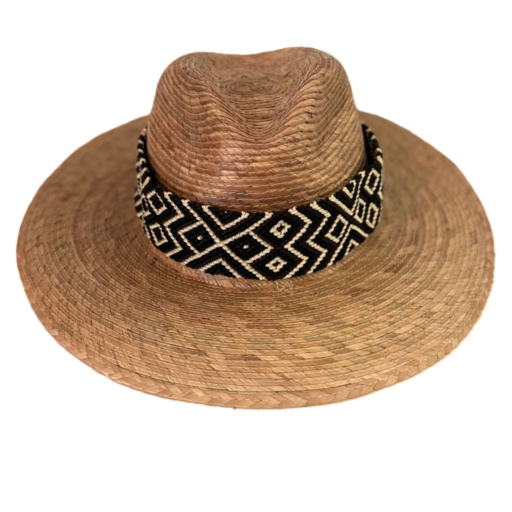 Mexican Sun Hat Toquilla Straw Wide Brim - Handwoven Hat Band