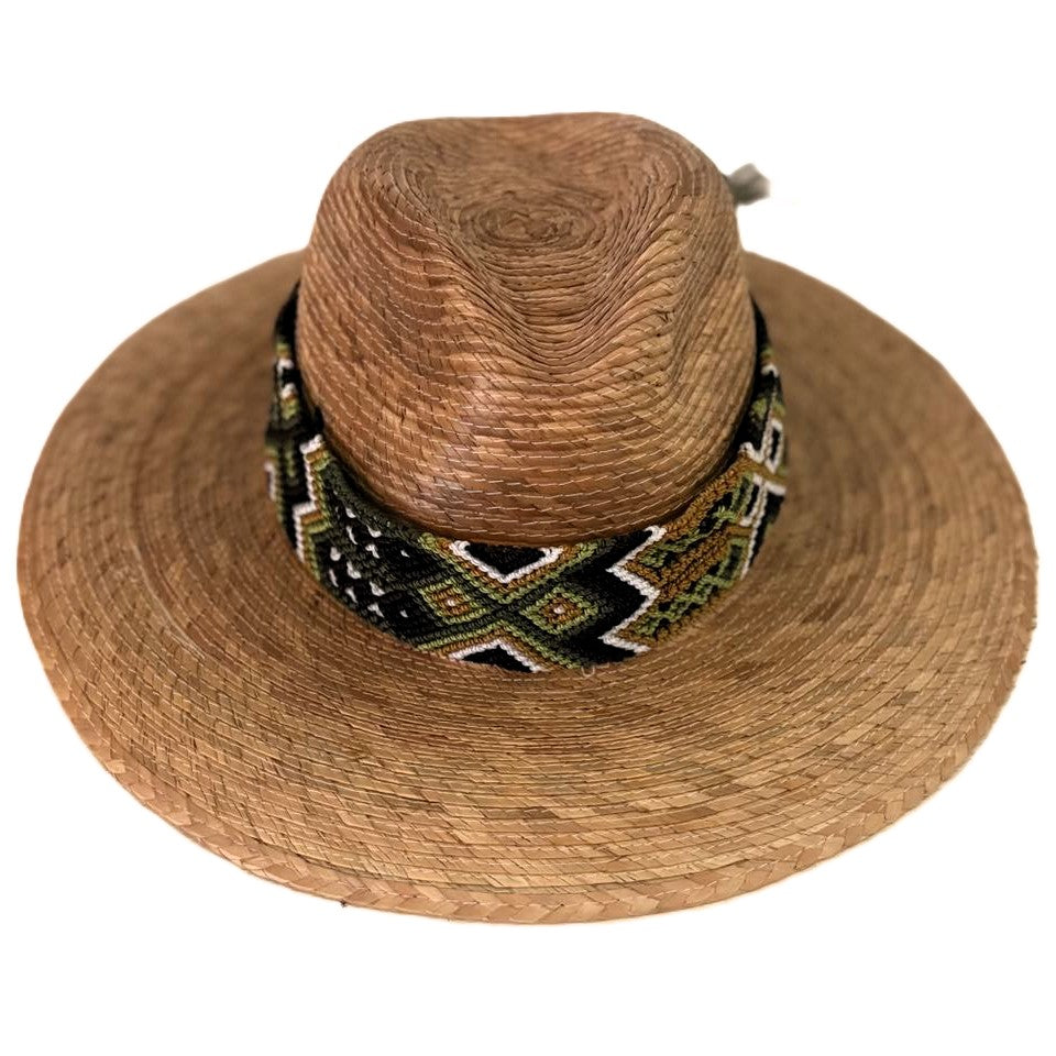 Mexican Sun Hat Toquilla Straw Wide Brim - Handwoven Hat Band