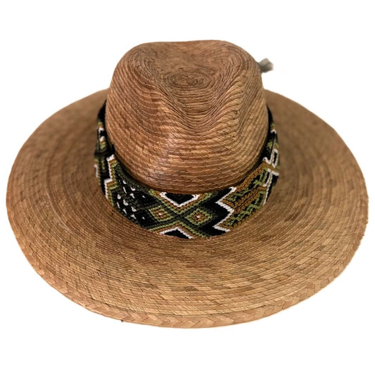 Mexican Sun Hat Toquilla Straw Wide Brim - Handwoven Hat Band