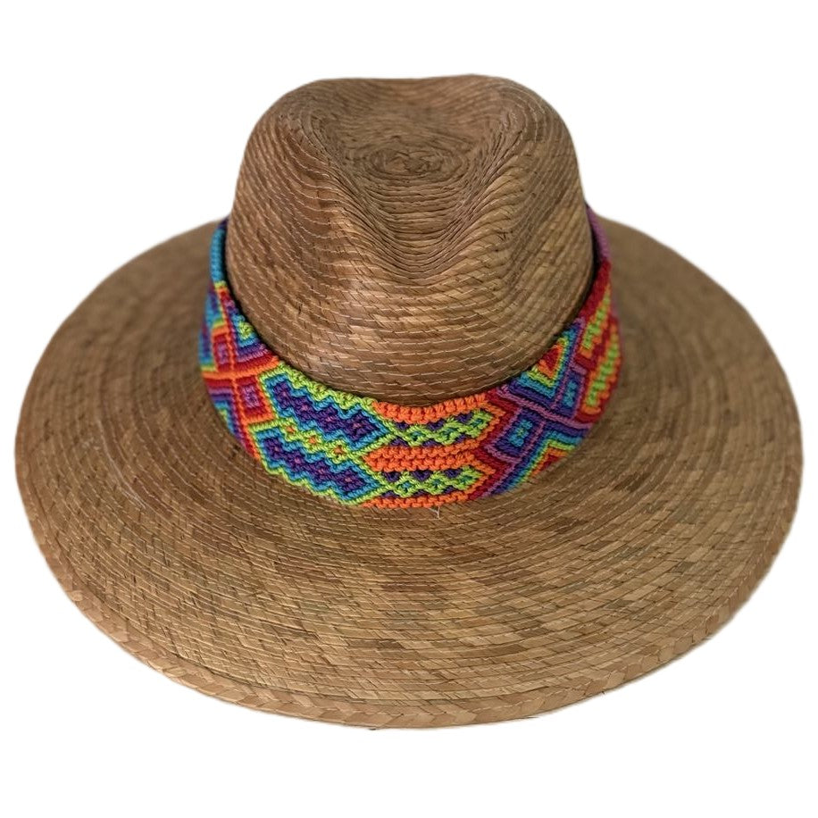 Mexican Sun Hat Toquilla Straw Wide Brim - Handwoven Hat Band