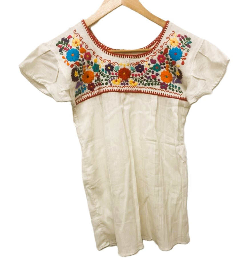 Mexican Embroidered Peasant Top Organic Cotton - Sizes S-M-L