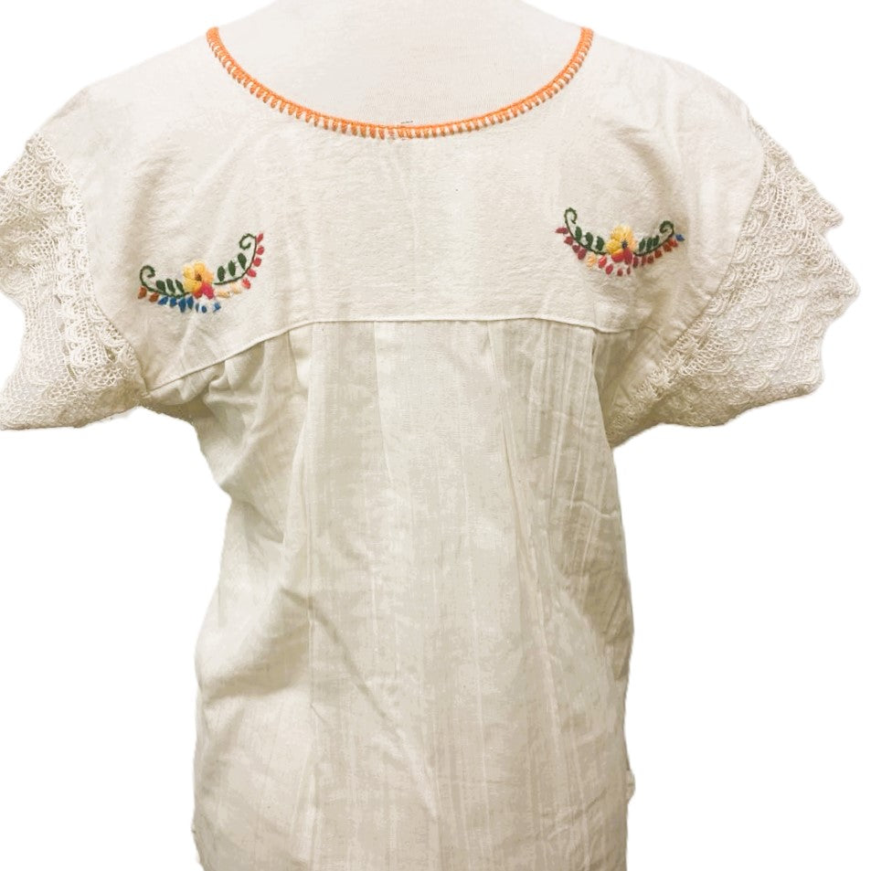 Hand Embroidered Mexican Blouse - Manta Organic Cotton Floral Top