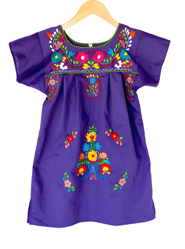 Mexican Dress Kids Purple