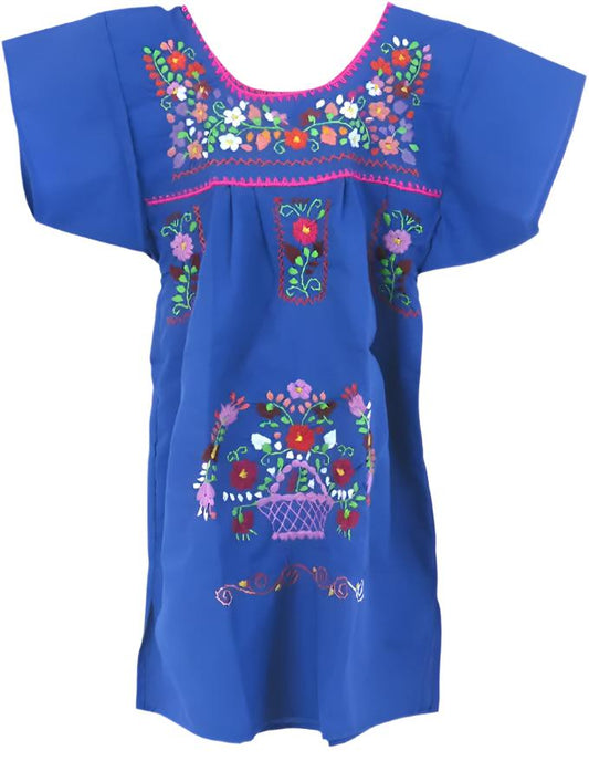 Kids: Mexican Bohemian Dress Dark Blue