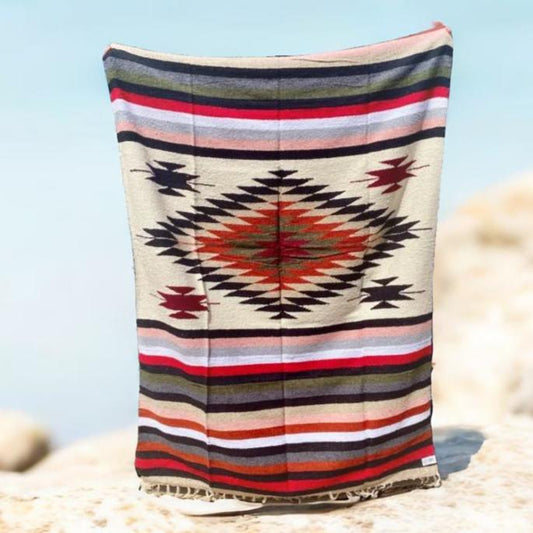 Mexican Floor Rug Aztec design Multicoloured: Olive Orchard