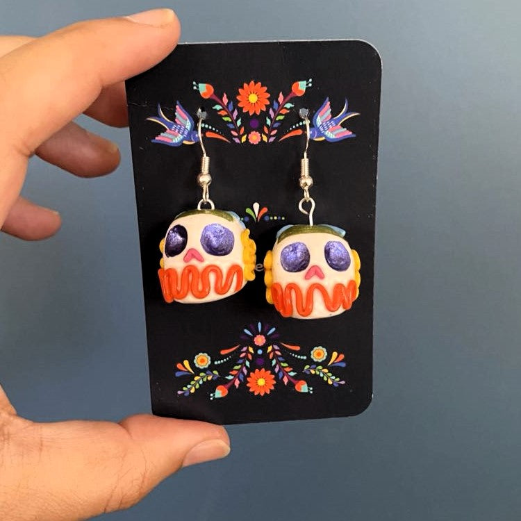 Sugar Skull Earrings Talavera Style