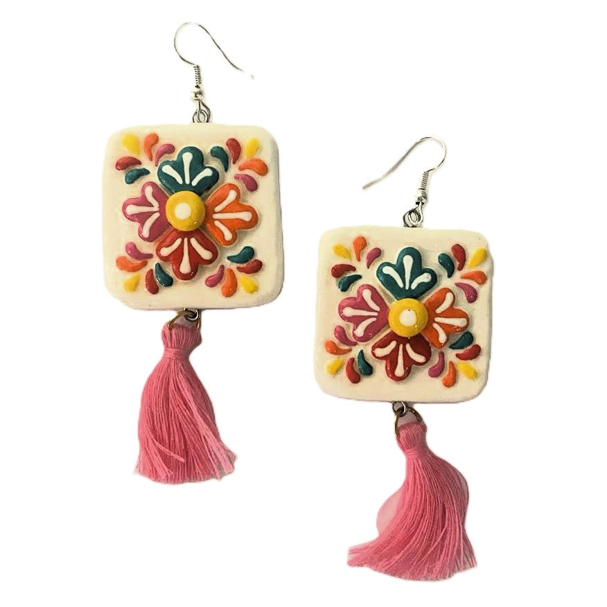 Talavera Tile Style Earrings