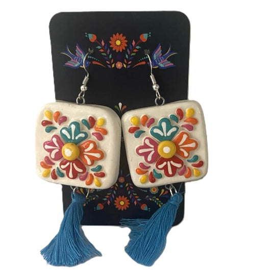 Talavera Tile Style Earrings