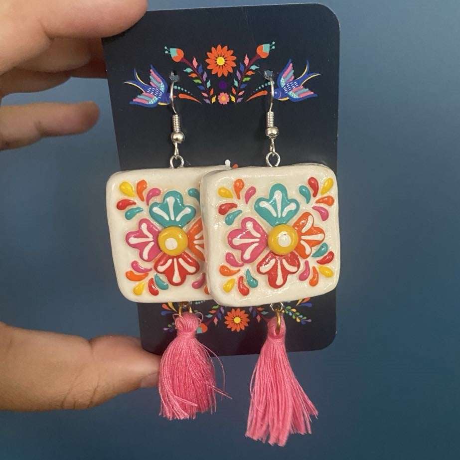Talavera Tile Style Earrings