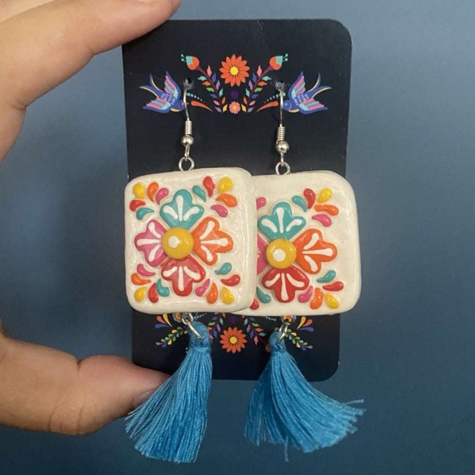 Talavera Tile Style Earrings