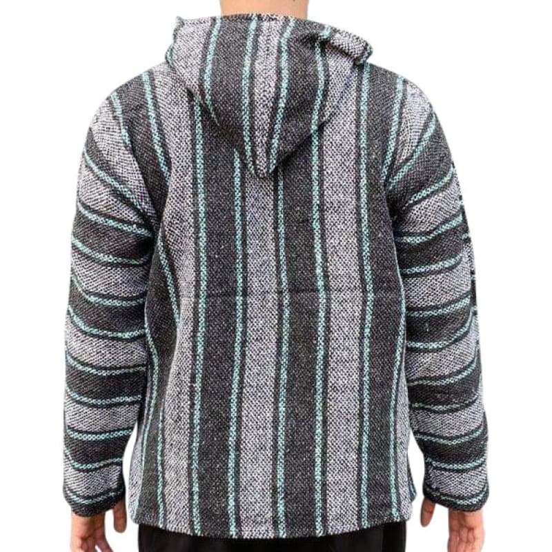 Baja Hooded Jacket: Aqua Green & Grey - Baja Hoodie