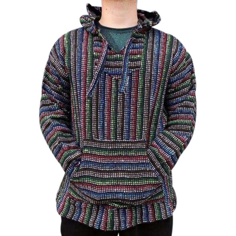 Baja Hooded Jacket: Colourful Thin Lines - Baja Hoodie