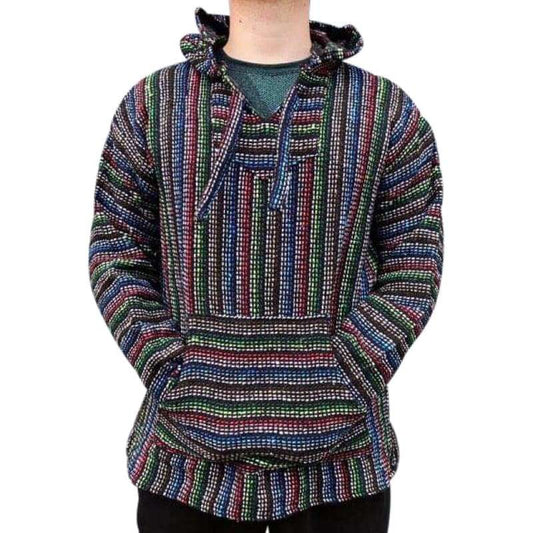 Baja Hooded Jacket: Colourful Thin Lines - Baja Hoodie