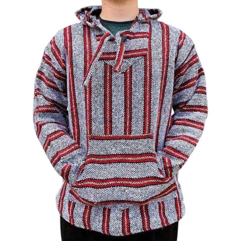 Baja Hooded Jacket: Grey and Red - Baja Hoodie