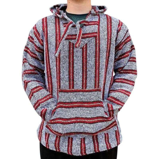 Baja Hooded Jacket: Grey and Red - Baja Hoodie