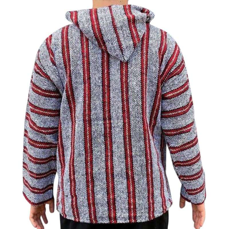 Baja Hooded Jacket: Grey and Red - Baja Hoodie
