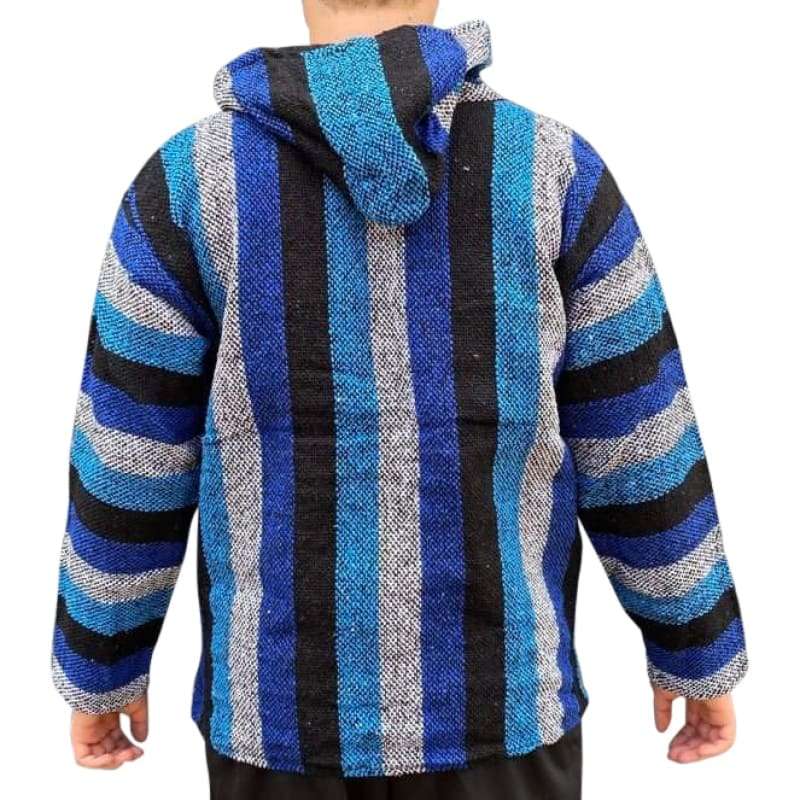 Baja Hooded Jacket: Light Blue & Dark Blue - Baja Hoodie