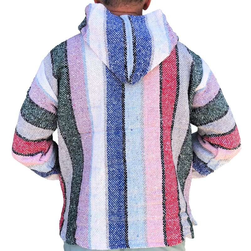 Baja Hooded Jacket: Red Pink Baby Blue - Baja Hoodie
