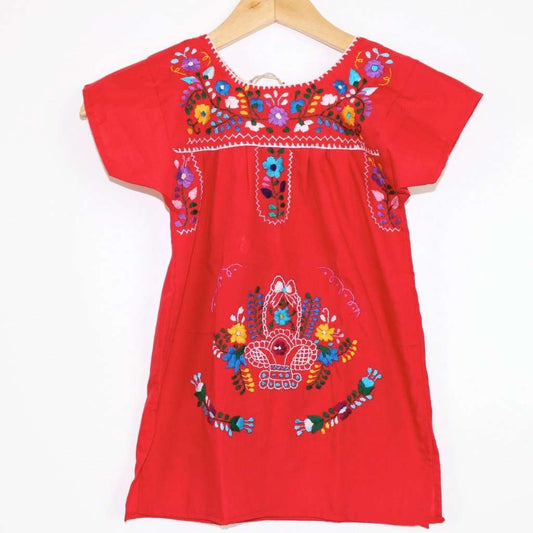 Kids: Mexican Bohemian Dress Red - Colours of Mexico