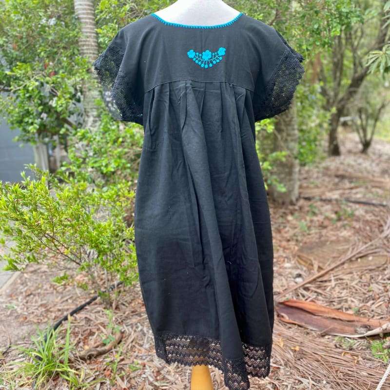 Las Flores Artisanal Adult Hand Embroider Mexican Dress:
