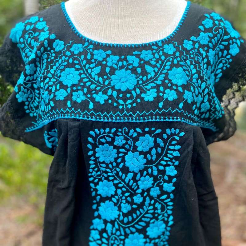 Las Flores Artisanal Adult Hand Embroider Mexican Dress: