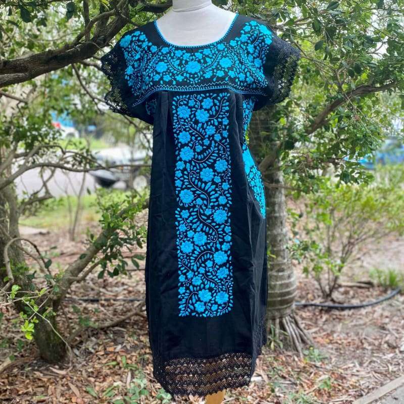 Las Flores Artisanal Adult Hand Embroider Mexican Dress: