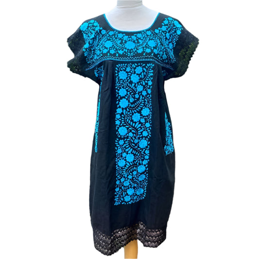 Las Flores Artisanal Adult Hand Embroider Mexican Dress: