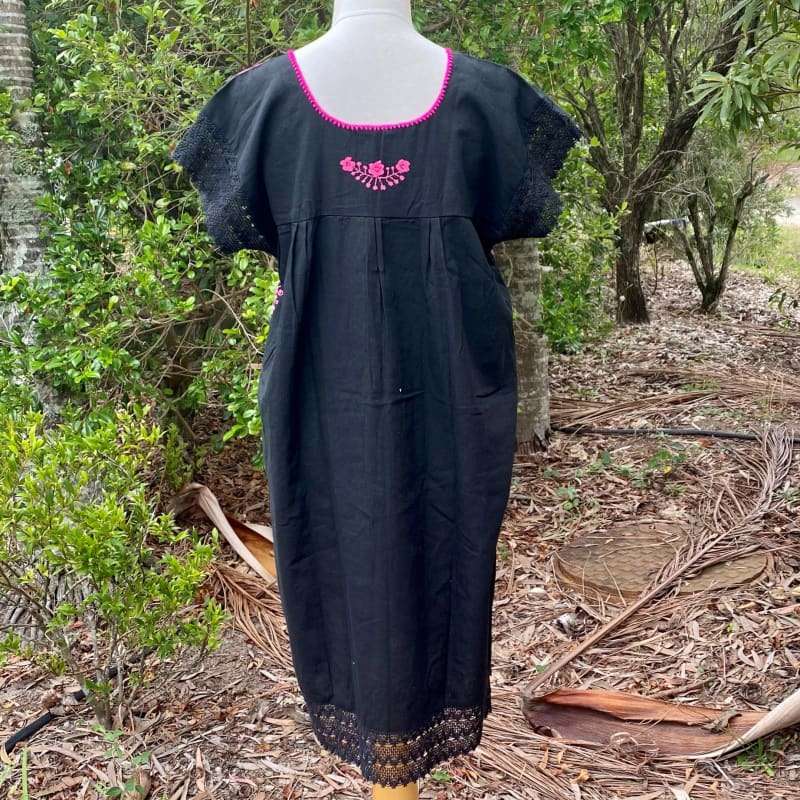 Las Flores Artisanal Adult Hand Embroider Mexican Dress: