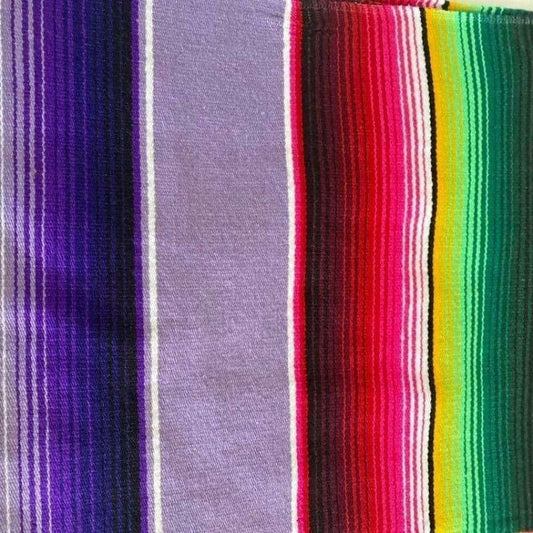 Lilac Mexican Sarape Blanket - sarape