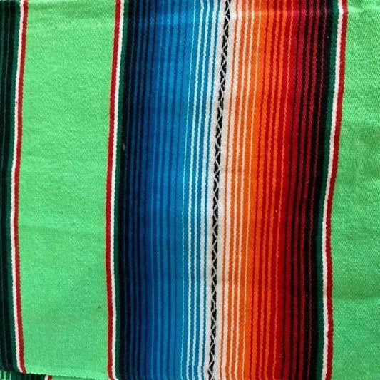 Lime Green Mexican Sarape Blanket - sarape