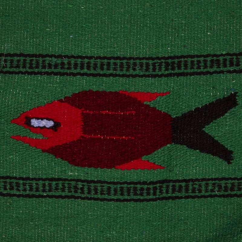 Mexican Floor Rug Fish - Green - Floor Rug