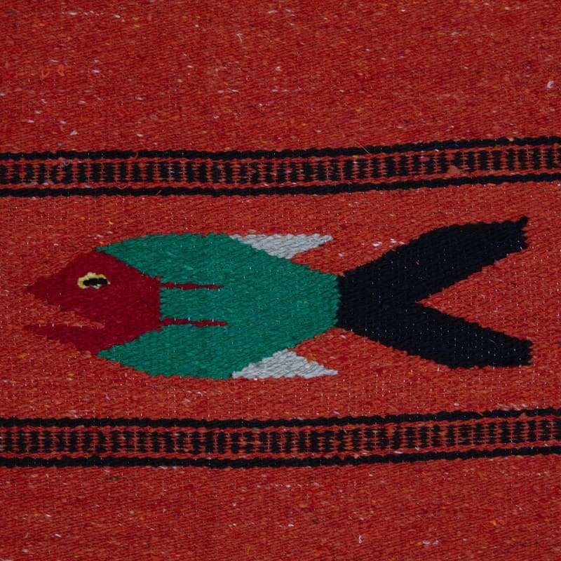 Mexican Floor Rug Fish - Orange - Floor Rug