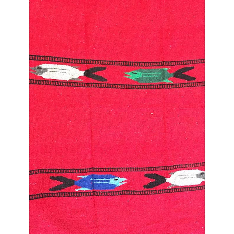 Mexican Floor Rug Fish - Red - Colours of Mexico
