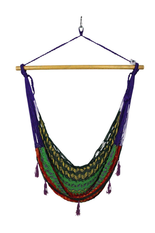 Mexican Hammock Chair - Nylon-Mexican Hammock-Assorted multicoloured-Hammock Heaven
