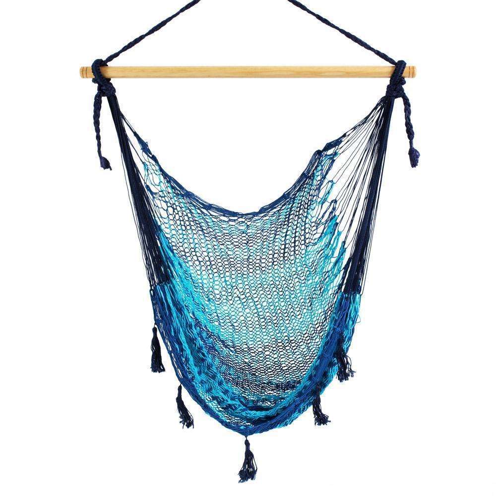 Mexican Hammock Chair - Two Tone Blue-Mexican Hammock-Hammock Heaven