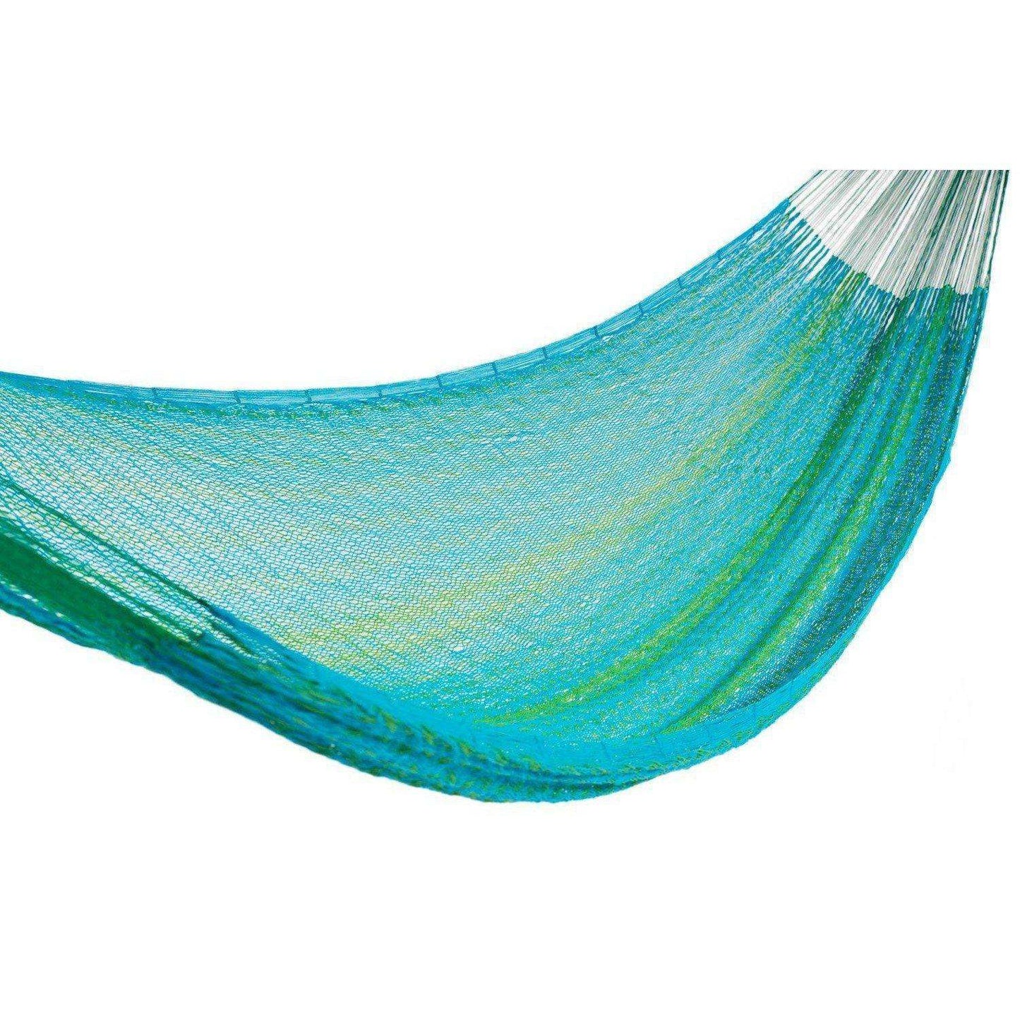 Mexican Hammock Traditional Cotton Baby Blue & green-Mexican Hammock-Hammock Heaven