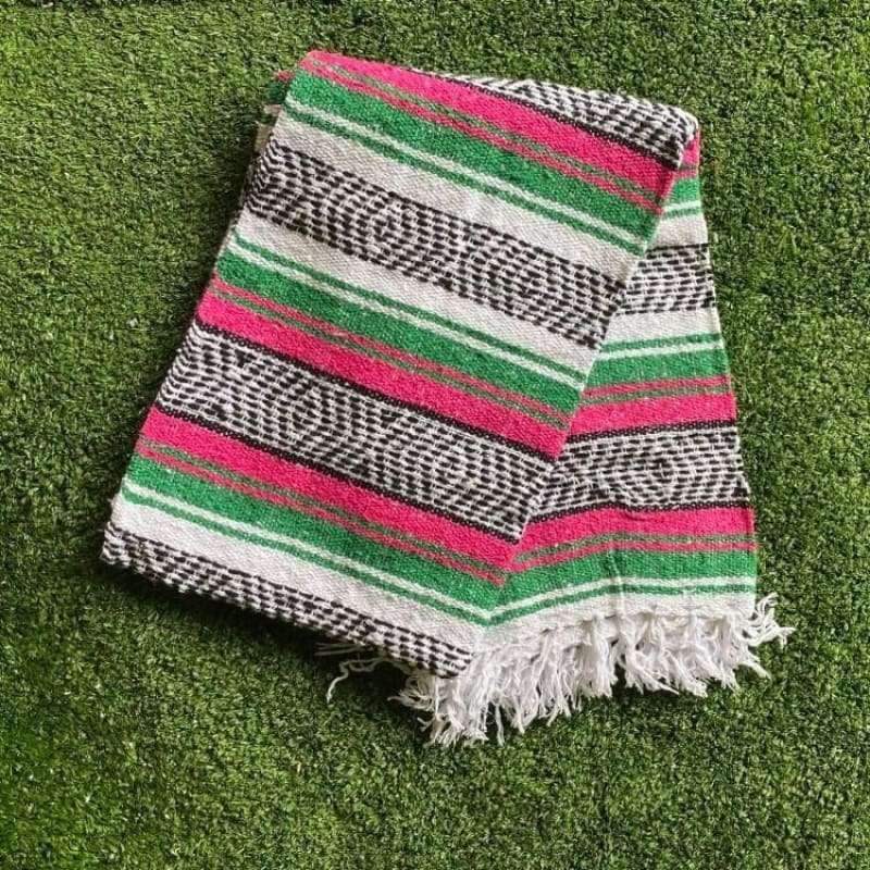 Mexican Western Yoga Falsa Blanket Green & Red - yoga