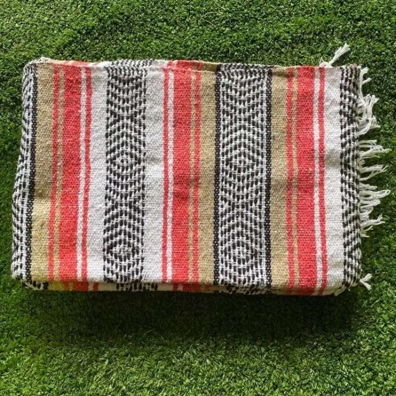 Mexican Western Yoga Falsa Blanket Orange & Light Brown -