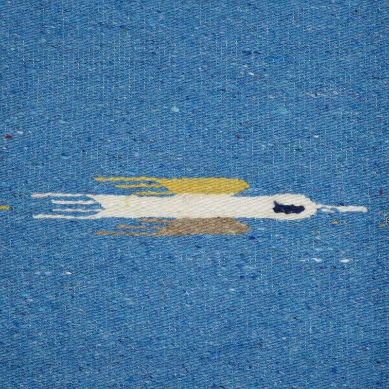 Mexican Yoga Rug: Thunderbird Blue - Floor Rug