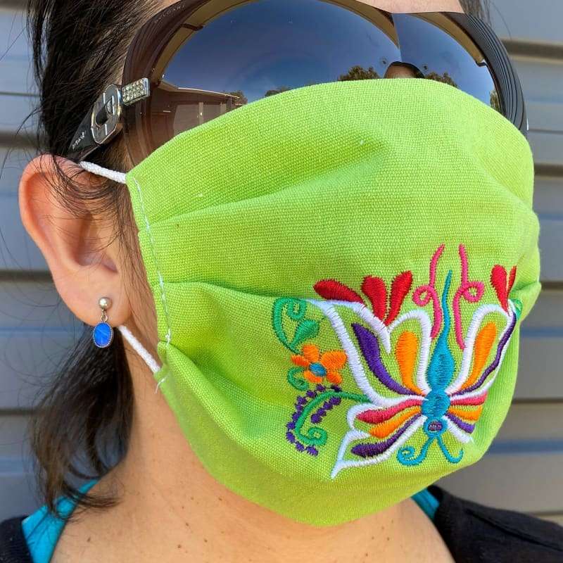 NEW: Embroided Reusable Mask - Made in Mexico - Green - Mask