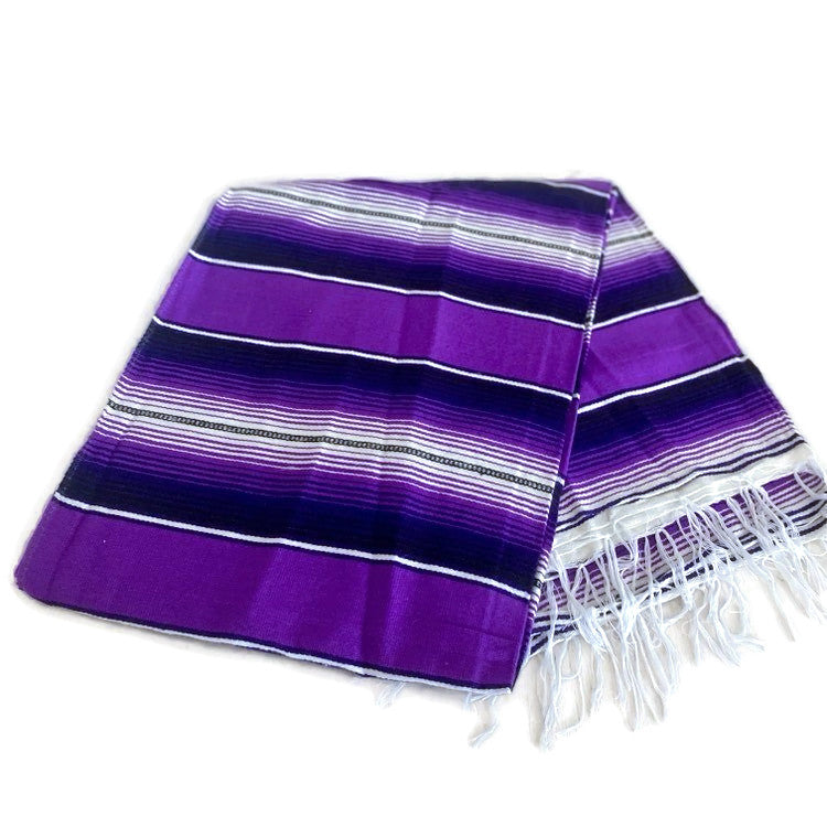 Two Tone Purple Mexican Sarape Blanket