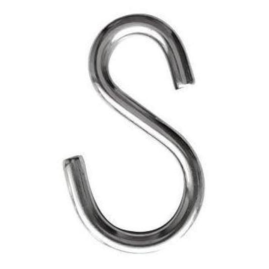 8 mm Stainless steel wide S-hooks - Sold by the pair -