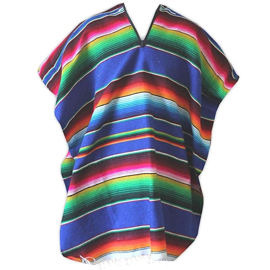 Mexican Poncho Saltillo Royal Blue