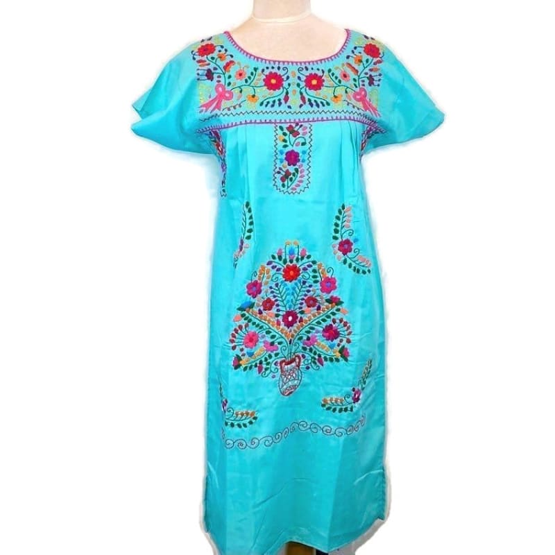 Adult Dress: Black Mexican Embroided Boho Traditional Embroidered Peasant Colours of Mexico Adult Dress: Black Mexican Embroided Boho Traditional Embroidered Peasant Colours of Mexico