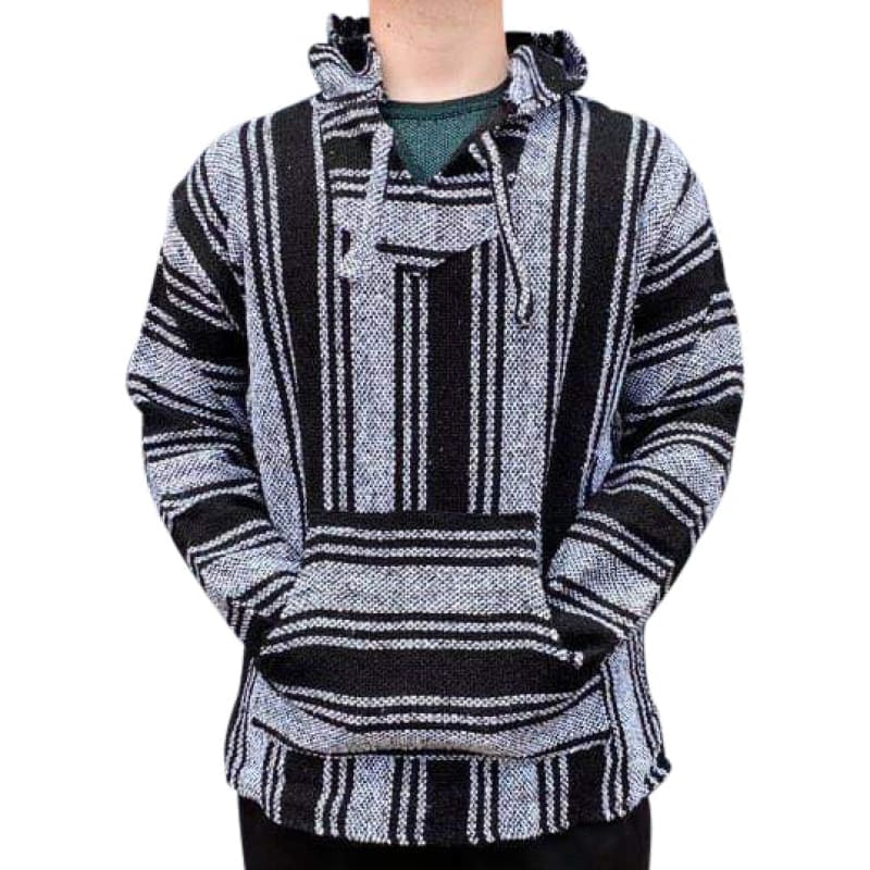 Baja Hooded Jacket: Black & White - Baja Hoodie